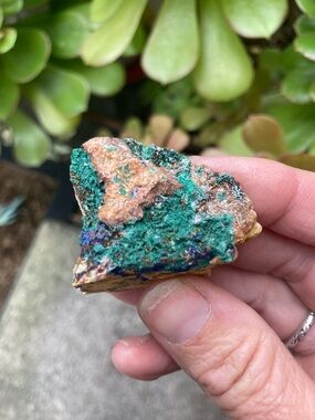 Green and Blue Mineral Specimen - Raw Malachite/Azurite Look